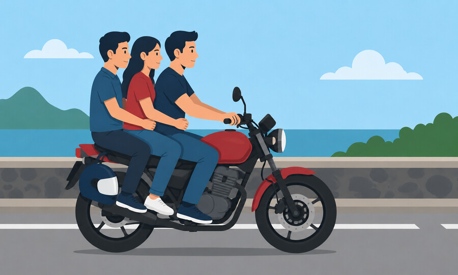 Penalty point offence 25: Carrying more than one pillion passenger on a motorcycle